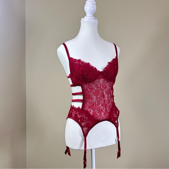 Intimissimi Heart Beat Candy Apple Red Demi Bustier Women's Size M - Picture 3 of 7